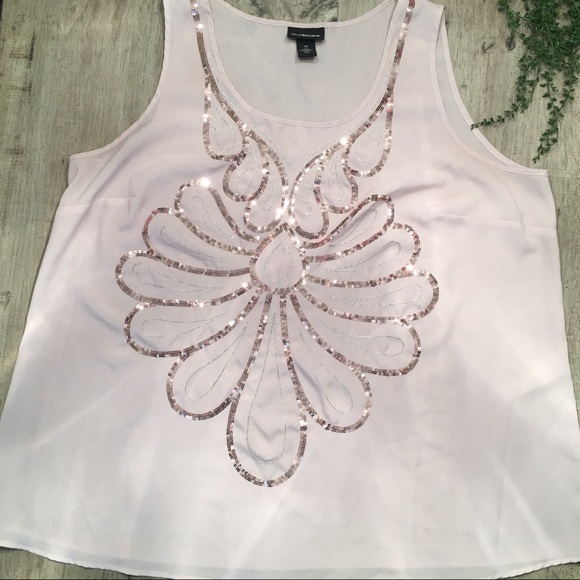 Lane Bryant Tops - {Lane Bryant} sheer sequins blouse tank top